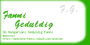 fanni geduldig business card